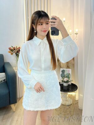 超值大促销Rm105 Now Rm39 Cheri气质名媛风立体玫瑰花高腰裙+西装上衣套装 2453