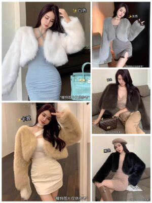 ＃超值预定开放少量现货 ＃Rm59 now RM39 Only #SL 高质量气质绝美名媛轻奢防兔毛毛绒保暖短版外套 M62643