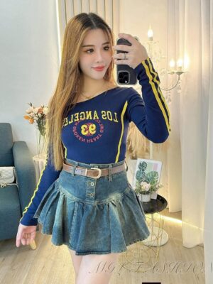 超值大促销Rm62 Now Rm39 独家绝美版型时尚百搭显瘦弹力牛仔高腰裙 M6773