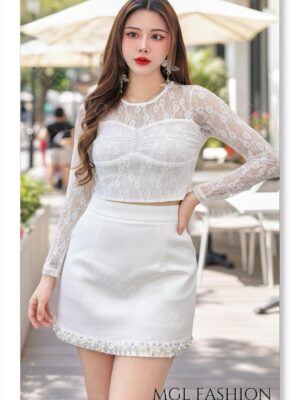 超值大促销Rm59 Now Rm19 Jamae气质轻奢名媛风法式蕾丝长袖时装上衣 98623