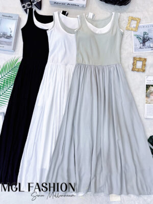 绝美新款上架 Rm59-Rm3＝Rm56 Tiffany 时尚百搭假两件棉质连身裙 M6719