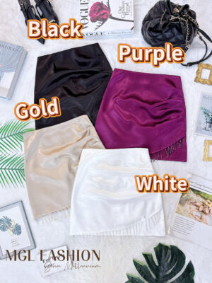 绝美新款上架 Rm62-Rm3＝Rm59 XSSML Tiffany 高质量礼服绸缎水晶高腰裙子 M1321