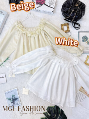 超值大促销 Rm52 NOW Rm25 Tiffany气质法式玫瑰花瓣露肩时装上衣 M2030