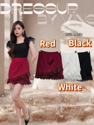 超值大促销 Rm59 Now Rm29 SML Dressup 时尚百搭简约水溶蕾丝短裙 22235