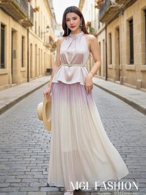 超值大促销Rm55 Now Rm19 时尚轻奢名媛风复古高领长版绸缎时装上衣 M2219