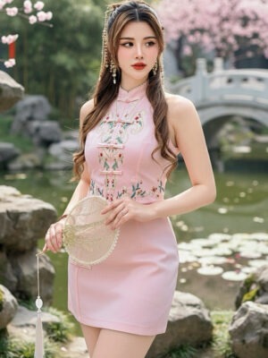 超值大促销 Rm112 Now Rm69 XSSML 独家重工精致金丝彩绣古典蝴蝶图腾旗袍套装 M62089