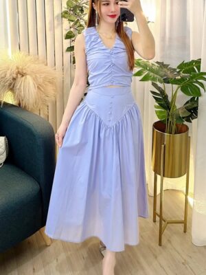 超值大促销Rm99 Now Rm39 Victory时尚高级感名媛风MidiDress套装 17053