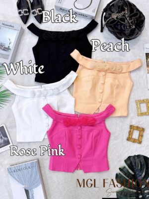 超值大促销Rm58 Now Rm29 Cheri气质名媛风玫瑰设计露肩锦棉时装上衣 2367