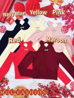 超值大促销 Rm45 Now Rm25 新年时尚气质新中式露肩棉质旗袍上衣 98813