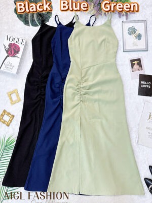 超值大促销 Rm92 Now Rm49 Ivori 气质名媛风修身显瘦吊带露腿长裙晚装小礼服 6039