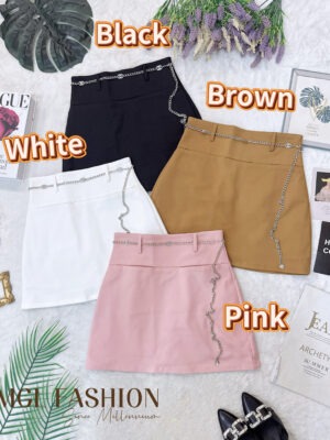 超值大促销Rm63 Now Rm39 SML Cheri 时尚简约显瘦高腰短裙 2236