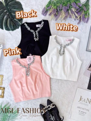 超值大促销Rm69 Now Rm39 Mocca时尚轻奢明媛亮片时装上衣 77158