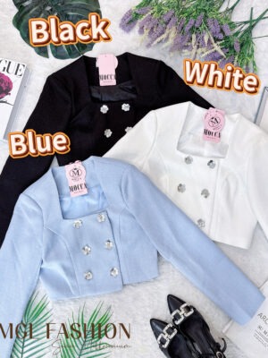 超值大促销Rm79 Now Rm45 Mocca时尚轻奢明媛小香风亮片外套 25221