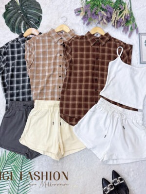 绝美新款上架Rm109 SML BL Counture 高质量简约休闲格子三件套套装 111052