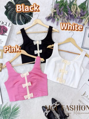 超值大促销 Rm59 Now Rm39 SML Mocca 气质名媛蝴蝶结绸缎时装上衣 823778