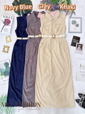 绝美新款上架Rm98-Rm3=Rm95 SML Ivori 高级感时尚简约风修身显瘦连身裙 7154