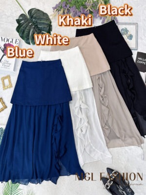 绝美新款上架Rm79 SMLXL BL Couture 高质量罗马面料雪纺高腰长裙 121660