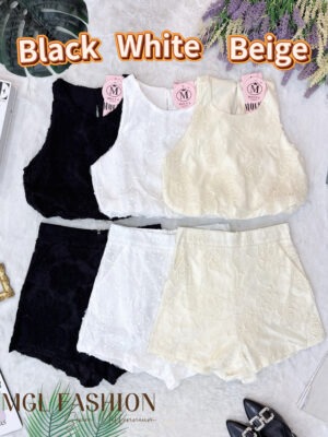 超值大促销Rm99 Now Rm55 SML Mocca 气质优雅名媛风网纱立体蕾丝套装 7187