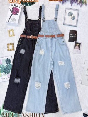 绝美新款上架 Rm69-Rm3=Rm66 SMLXL DS JEANS 时尚简约百搭休闲吊带牛仔长裤 7722033