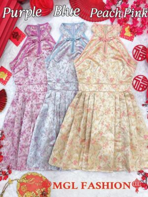 超值大促销Rm95 Now Rm49 La Dolce新年气质唯美金丝提花百褶旗袍连身裙 410469