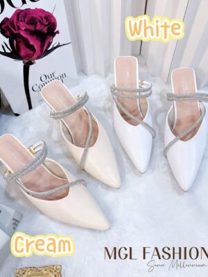 超值大促销 Rm79 Now Rm59 独家轻奢气质优雅百搭亮钻两穿高跟鞋 Ap-A2