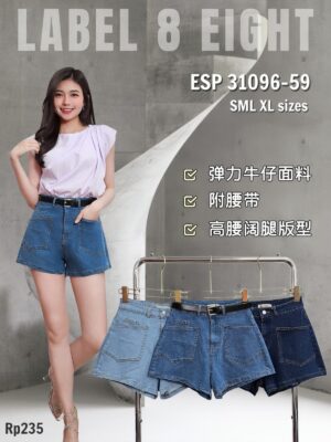 超值大促销 Rm59 Now Rm39 Lable8时尚个性百搭弹力牛仔高腰短裤 31096