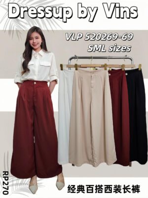 超值大促销 Rm69 Now Rm49 SMLXL DressUp简约百搭显瘦西装高腰阔腿长裤 520269