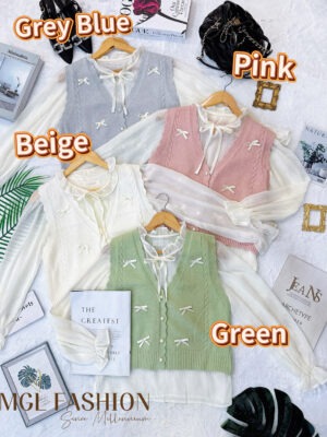 绝美新款上架 Rm52-Rm3＝Rm49 Tiffany高质量日式风格两件式羊毛编织上衣 M902