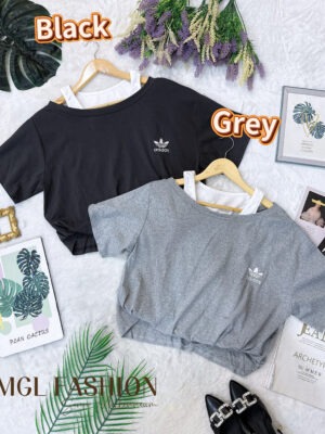 超值大促销Rm59 Now Rm29 Label 8 百搭简约假两件棉质上衣 823326