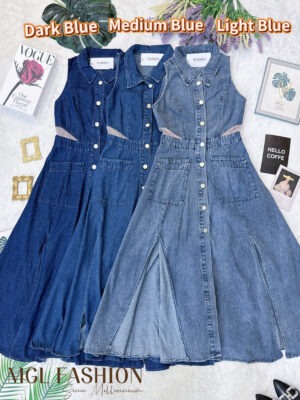 绝美新款上架 Rm109-Rm3=Rm106 SML Exclusive 时尚简约百搭显瘦牛仔连身裙 22689