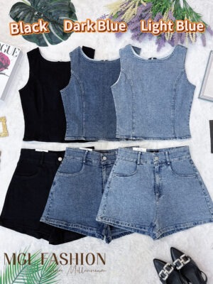 绝美新款上架 Rm102-Rm3=Rm99 SML In Denim 时尚简约百搭显瘦牛仔套装 7124