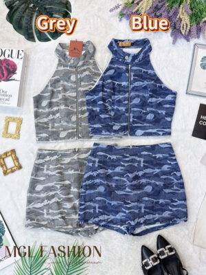 绝美新款上架 Rm119 SML BL Couture 时尚简约百搭迷彩牛仔套装 121635