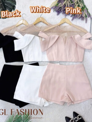 超值大促销Rm109 Now Rm55 Mocca 气质唯美网纱西装套装 77116