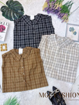 超值大促销Rm50 Now Rm39 Label 8 时尚白搭休闲格子上衣 710080