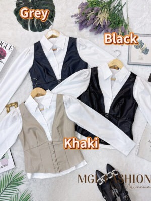 绝美新款上架 Rm79 SML BLCoutureBLCouture时尚高质量英伦风两件式皮质上衣 121630