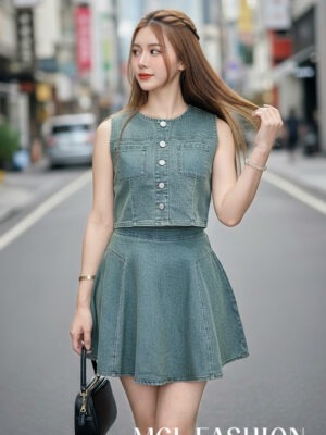 绝美新款上架Rm115 -Rm3=Rm112 Posh Code 气质时尚百搭休闲牛仔套装 21853