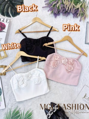 超值大促销Rm65 Now Rm39 SML Mocca 时尚唯美名媛风花朵西装吊带上衣 24070