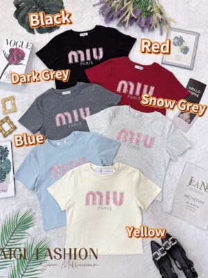 绝美新款上架Rm39 -Rm3=Rm36 Cynderella时尚百搭休闲亮钻刺绣棉质上衣 14552