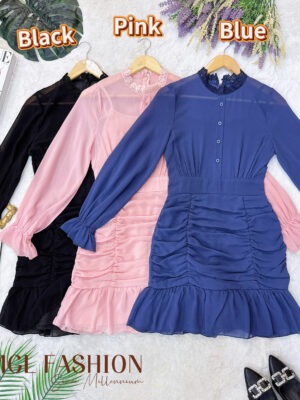 超值大促销Rm93 Now Rm55 SML Angel Berry 气质唯美名媛雪纺连身裙 823663