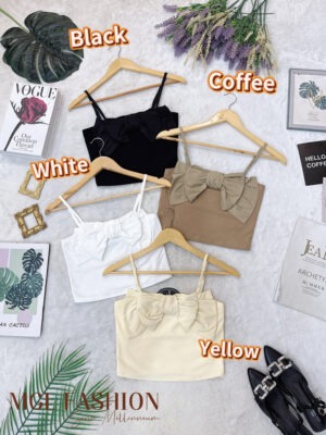 超值大促销Rm45 Now Rm29 Mocca 气质百搭简约蝴蝶结棉质上衣 55060