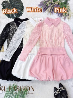 超值大促销Rm93 Now Rm55 SML Angel Berry气质唯美名媛蕾丝西装花苞装连身裙 823719