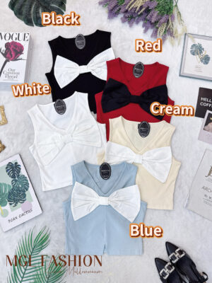 超值大促销Rm42 Now Rm29 Mocca 气质唯美百搭蝴蝶结棉质上衣 55061