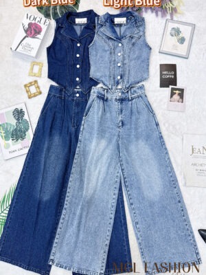 绝美新款上架 Rm122 -Rm3=Rm119 SML Cheri 时尚个性百搭牛仔套装 2927