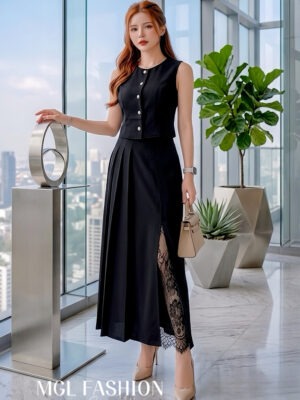 绝美新款上架 Rm122 -Rm3=Rm119 SML Cheri 时尚气质百搭西装蕾丝套装 2845