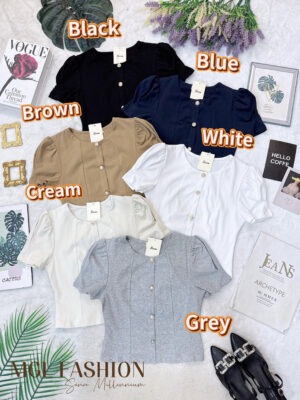 绝美新款上架Rm42- Rm3=Rm39 Seven 气质百搭简约棉质上衣 83111