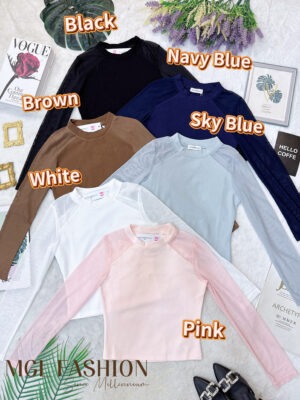 绝美新款上架Rm39 Rm3= Rm36 Cynderella气质百搭简约网纱棉质上衣 14649