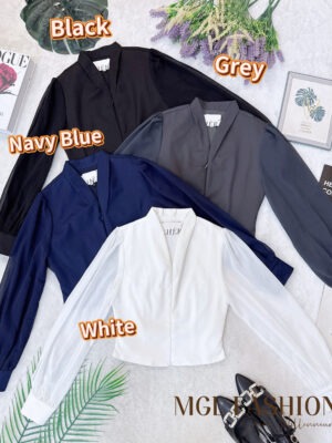 绝美新款上架Rm59 -Rm3= Rm56 SML Cheri 时尚气质百搭雪纺锦棉时装上衣 2977