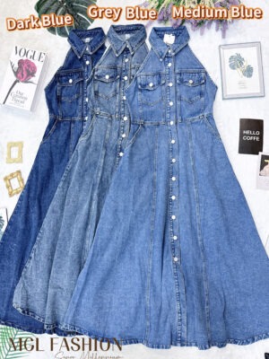 绝美新款上架 Rm99 -Rm3=Rm96 SML Seven 时尚个性百搭牛仔连身裙 82940