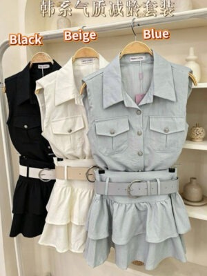 绝美新款上架 Rm109 -Rm3=Rm106 SML  PoshCode 时尚显瘦蛋糕裙套装 21895