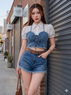 绝美新款上架 Rm129 SMLXL BL Couture 高质量牛仔三件式套装 121649